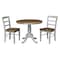 International Concepts 36 in. Round Top Pedestal Dining Table with 2 Madrid LadderBack Chairs - 3 Piece Dining Set K41-36RT-C2-2 - alternate 2